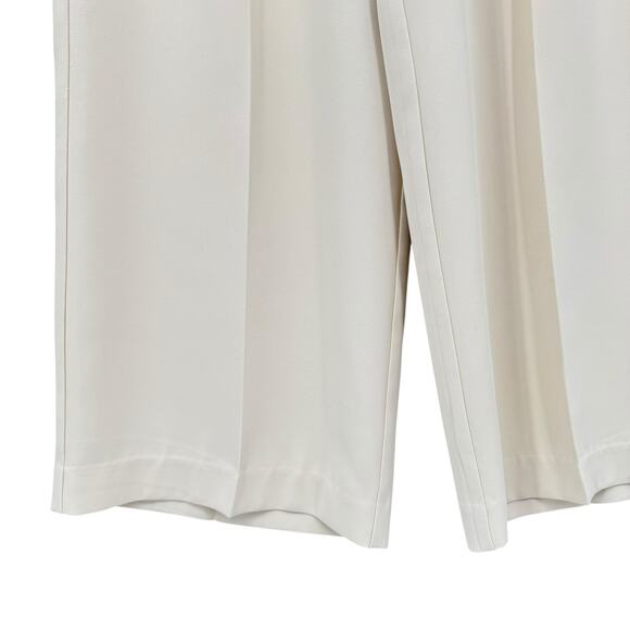 French Connection Cream Wide Leg Pleated High Waist Trouser Career Pants - Picture 8 of 11